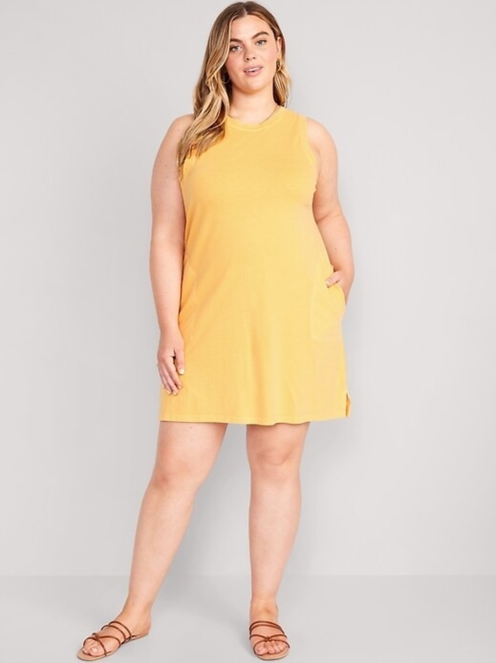 Old Navy Women's Plus Size 2X Yellow Sleeveless A-Line Mini Dress